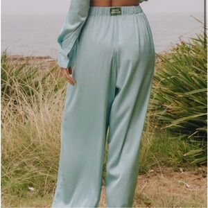 Daily Drills Women's Light Blue Satin Pants